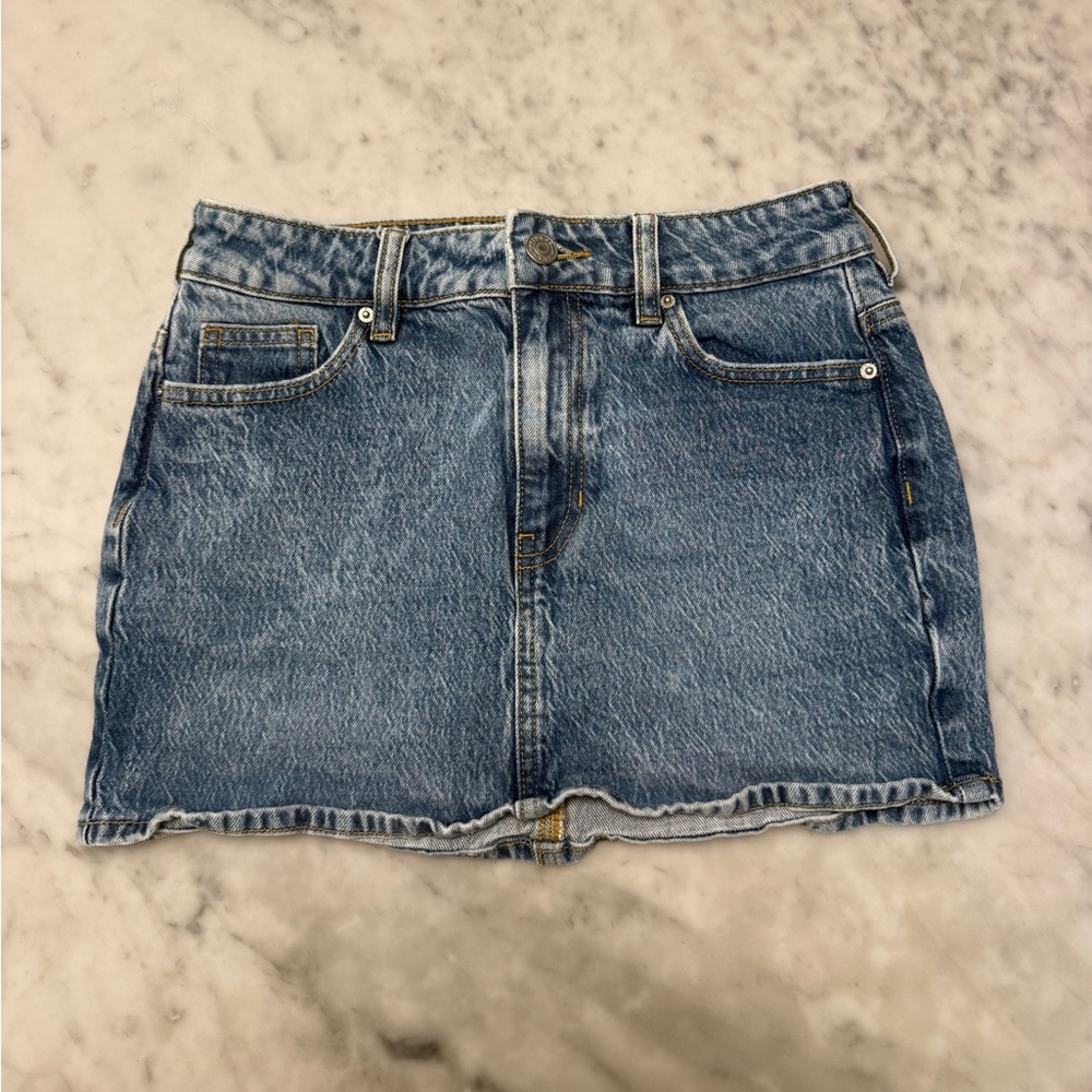 PacSun Bella Stretch Mid Rise Denim Mini Skirt